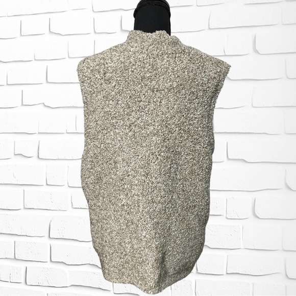 Christopher & Banks Sherpa Zip Up Vest Brown Gray Sleeveless Jacket Women’s XL - Picture 5 of 7